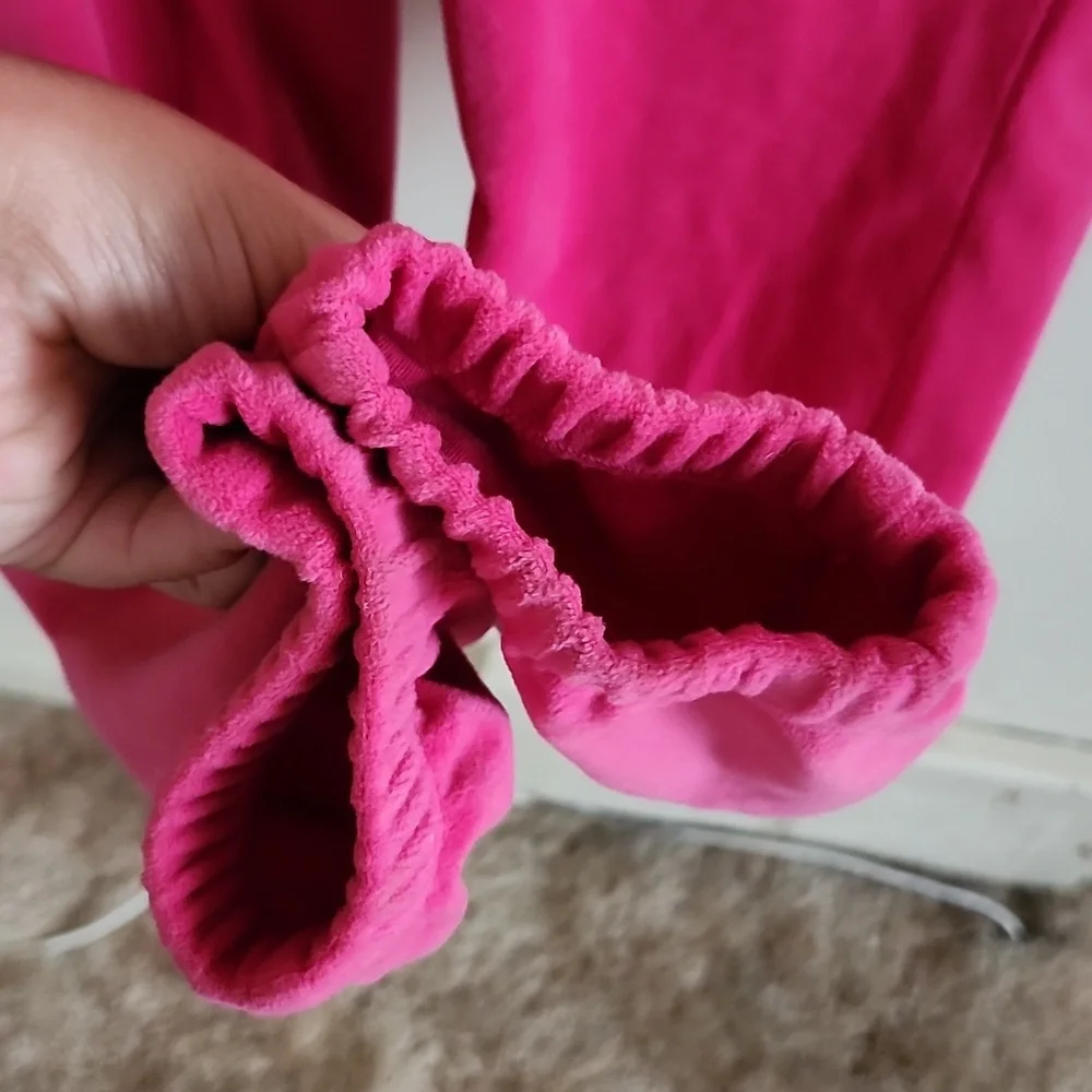 Juicy Couture Fuchsia Hooded Jumpsuit Jogger Front Zipper. Womens Small